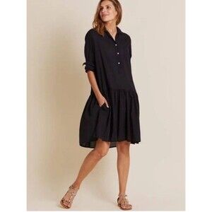 Grayson Frank & Eileen The Changemaker Dress Black Drop Waist Relaxed Size L (4)